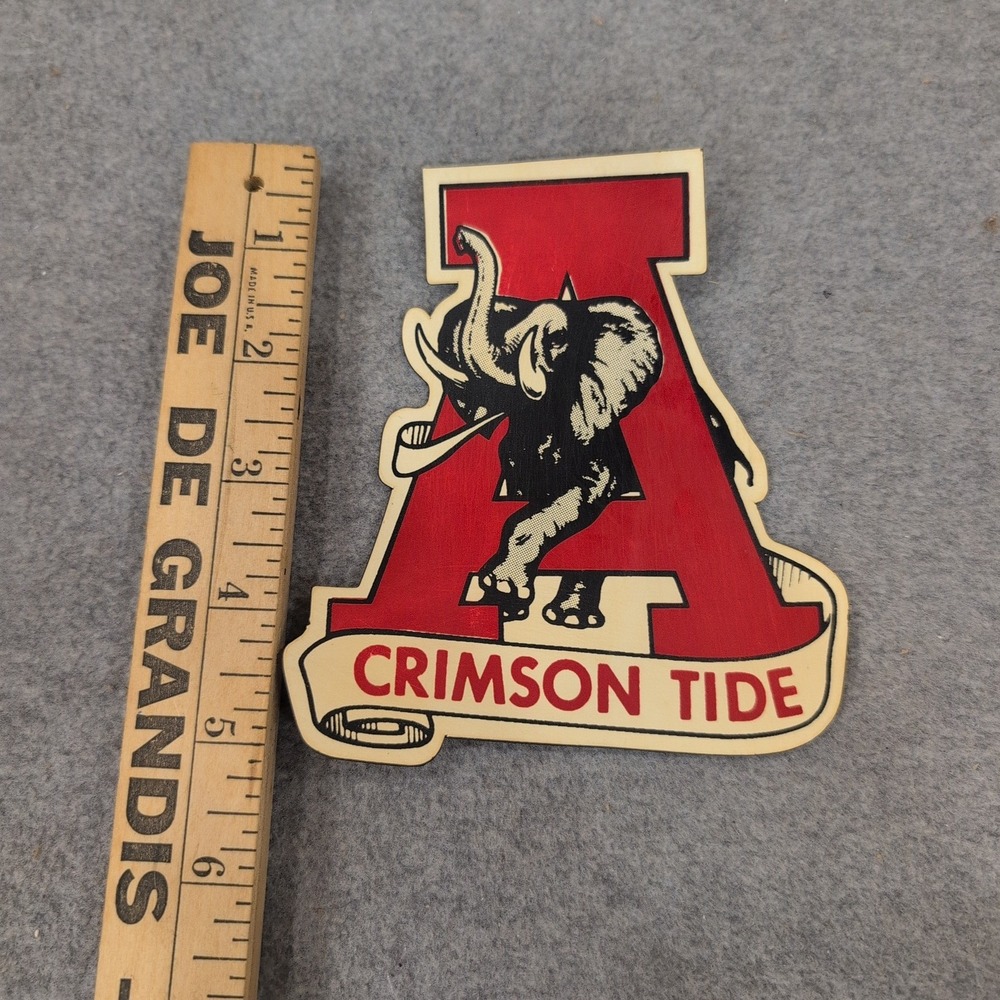 Alabama Crimson Tide Vintage Big Al Elephant Mascot Magnet Red White Logo - Picture 3 of 3